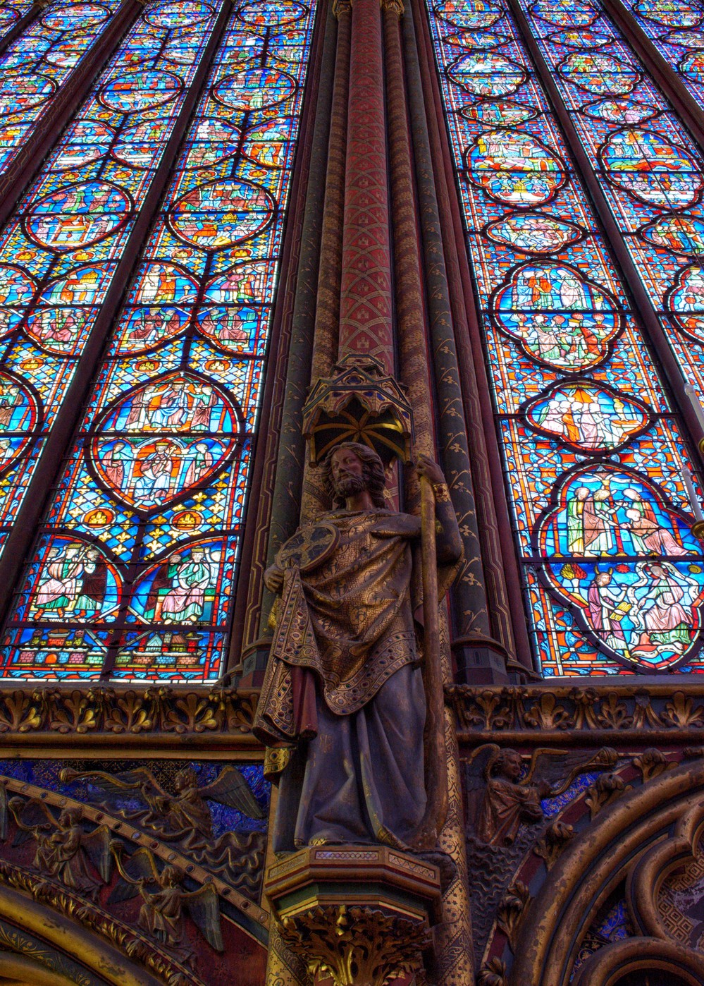 Detail of wall and windows in Sainte-Chapelle